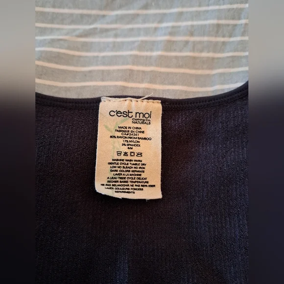 Black Ribbed Tank Top - Picture 2 of 2